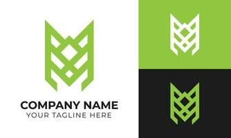 astratto moderno minimo monogramma attività commerciale logo design modello gratuito vettore