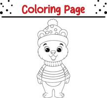 contento Natale animale colorazione pagina per bambini. vettore