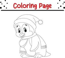 contento Natale animale colorazione pagina per bambini. .linea arte design per bambini colorazione pagina. vettore illustrazione. isolato su bianca sfondo.