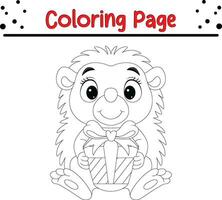 carino animale Natale colorazione pagina per bambini. contento inverno Natale tema colorazione libro. vettore