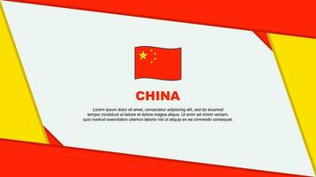 Cina bandiera astratto sfondo design modello. Cina indipendenza giorno bandiera cartone animato vettore illustrazione. Cina indipendenza giorno