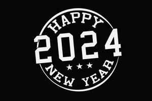 contento nuovo anno 2024 maglietta design vettore