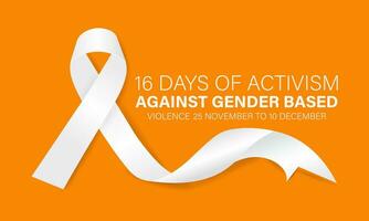 16 giorni di attivismo contro basata sul genere violenza. novembre 25 per dicembre 10 .sfondo, striscione, carta, manifesto, modello. vettore illustrazione.