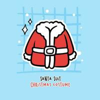 Santa completo da uomo costume mano disegnato illustrazione vettore