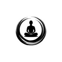 zen meditazione vettore logo