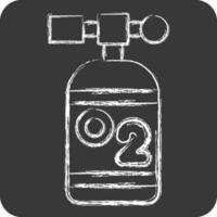 icona ossigeno cisterna. relazionato per biochimica simbolo. gesso stile. semplice design modificabile. semplice illustrazione vettore