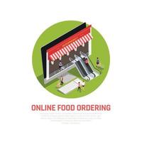 illustrazione vettoriale di concetto di ordinazione di cibo mobile