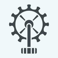 icona Ingranaggio ruota relazionato per bicicletta simbolo. glifo stile. semplice design modificabile. semplice illustrazione vettore