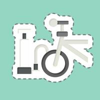 etichetta linea tagliare aria pompa relazionato per bicicletta simbolo. semplice design modificabile. semplice illustrazione vettore