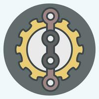 icona catena relazionato per bicicletta simbolo. colore compagno stile. semplice design modificabile. semplice illustrazione vettore