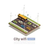 illustrazione vettoriale di banner isometrica smart city