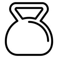 icona della linea di kettlebell vettore