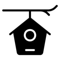 icona del glifo con casa degli uccelli vettore