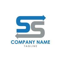 ss tipografia logo design vettore