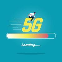 Tecnologia di rete wireless 5g connessione e caricamento ad alta velocità vettore