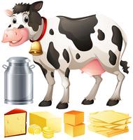 Mucca e altri prodotti caseari vettore