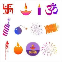 Diwali elementi vettore illustrazione