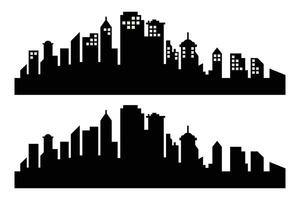 stratificato città silhouette .moderno piatto città architettura. urbano città paesaggio. illustrazioni. vettore