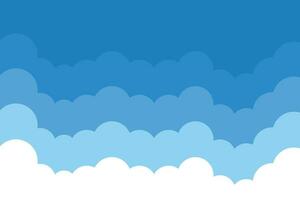 blu cielo e nuvole sfondo, pastello carta tagliare sfondo vettore