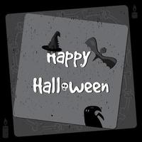 poster di halloween, banner luminoso, biglietto di auguri in stile grunge vettore