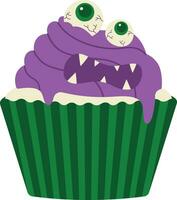 mostro Halloween cupcakes illustrazione vettore