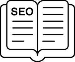 SEO libro linea icona design stile vettore