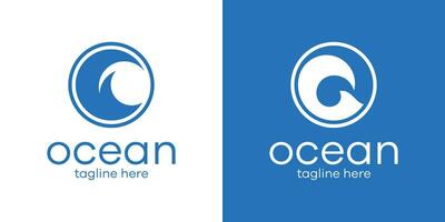 oceano logo design vettore illustrazione