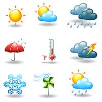 Condizioni meteorologiche differenti vettore