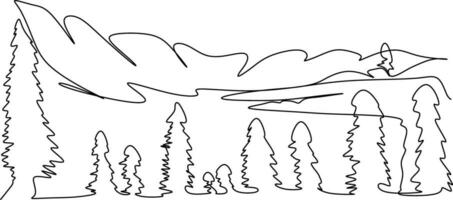 disegno skecth di il montagna vettore