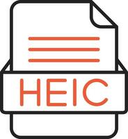 heic file formato vettore icona