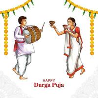 ovest Bengala Durga puja celebrazione carta sfondo vettore
