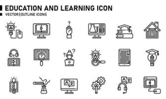 icona dell'istruzione e dell'apprendimento vettore