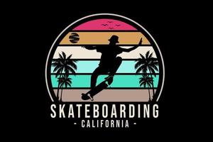 skateboarding california silhouette design vettore