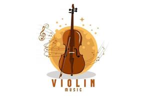 disegno dell'illustrazione della musica del violino vettore
