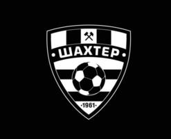 shakhtior soligorsk club logo simbolo bianca bielorussia lega calcio astratto design vettore illustrazione con nero sfondo