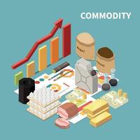 illustrazione vettoriale della composizione della crescita del mercato delle materie prime