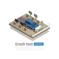 illustrazione vettoriale della composizione del crash test automobilistico