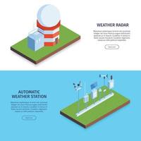 illustrazione vettoriale di banner orizzontali della stazione meteorologica