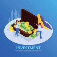 illustrazione isometrica di vettore della composizione del fondo di investimento