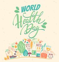 Illustrazione di vettore di giornata mondiale della salute.