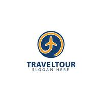 modello di logo del tour di viaggio, illustrazione vettoriale di design.