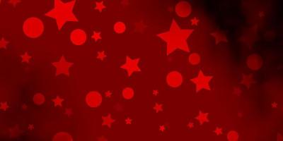 sfondo vettoriale rosso scuro con cerchi stelle