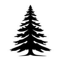 Natale albero vettore silhouette clipart, Vintage ▾ albero silhouette vettore illustrazione