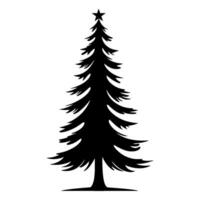 Natale albero vettore silhouette clipart, Vintage ▾ albero silhouette vettore illustrazione