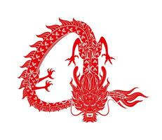 tradizionale Cinese Drago. isolato su bianca sfondo per carta design Stampa media o Festival. Cina lunare calendario animale contento nuovo anno. vettore illustrazione.