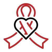 rosso nastro simbolo Salute e medico concetto. mondo AIDS giorno, icone vettore