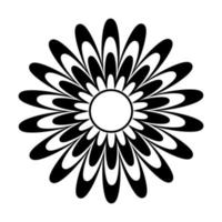 sagoma in bianco e nero di un fiore in uno stile astratto vettore