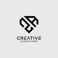 creativo stile za lettera logo design modello con diamante forma icona vettore