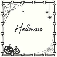 decorativo Halloween osso cranio telaio con raccapricciante albero ramo vettore