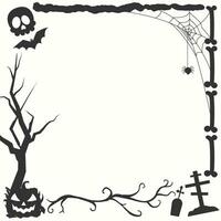 Halloween telaio confine silhouette con Halloween elementi vettore